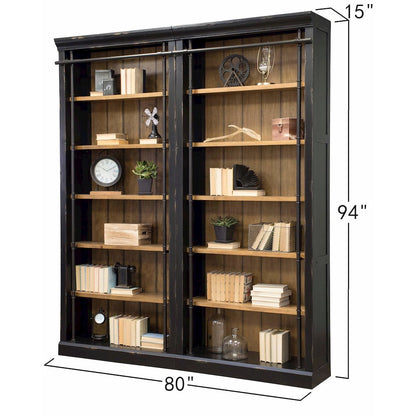 Toulouse Two 8' Tall Bookcase Wall With Ladder