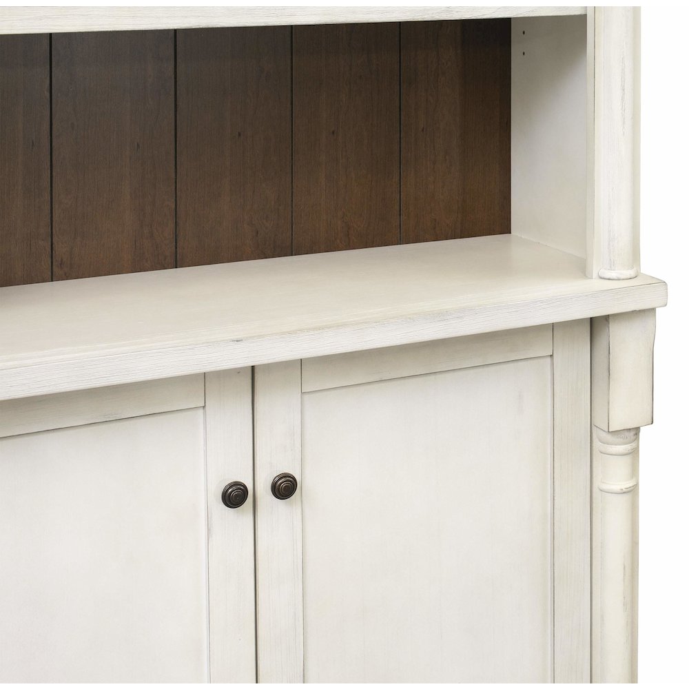 Durham Two Rustic 8' Wood Bookcases With Doors, White