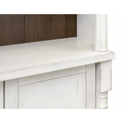 Durham Two Rustic 8' Wood Bookcases With Doors, White