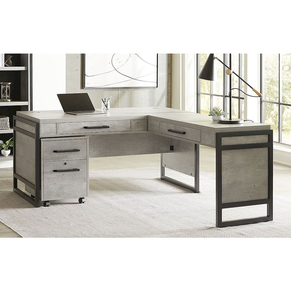 Mason Laminate Open L-Desk & Return
