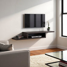 Floating TV Skyline Walnut Stand Wall Mounted Console, 60-Inch Wood Shelf