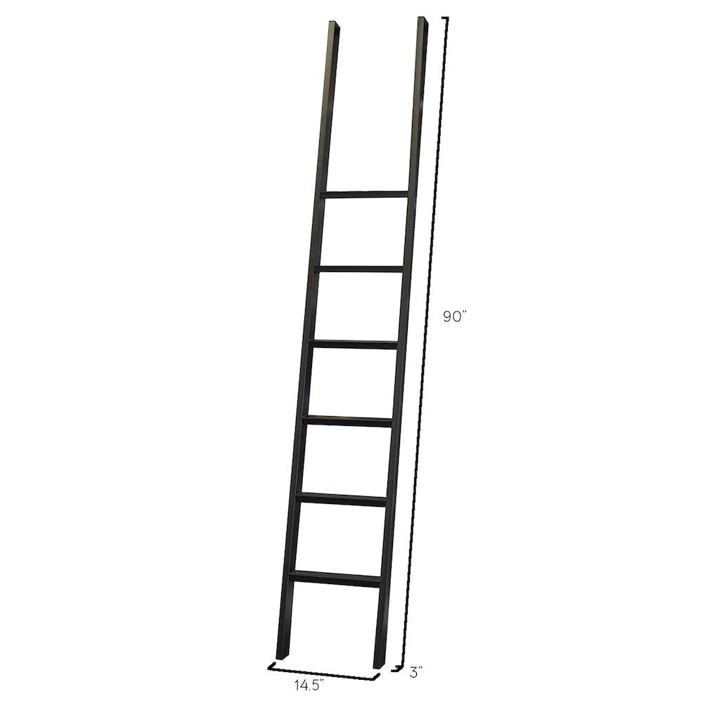 8-Foot Tall 3-Bookcase Wall with Ladder, 12 Adjustable, 3 Fixed Shelves, Black