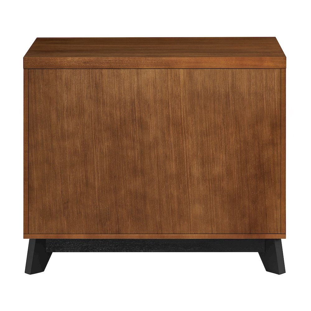 Wood Lateral File Cabinet, 2 File Drawers, Fully Assembled, Brown Finish