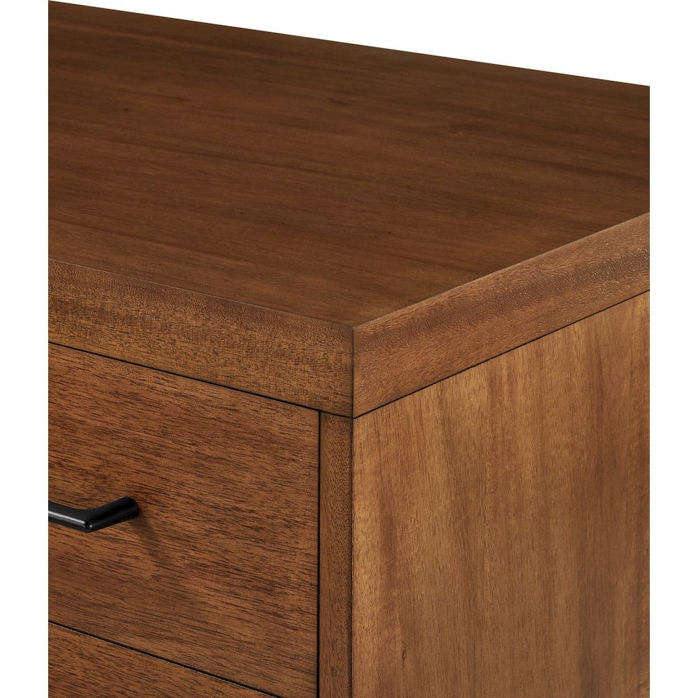 Wood Lateral File Cabinet, 2 File Drawers, Fully Assembled, Brown Finish