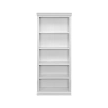 Wood Open Bookcase, 3 Adjustable Shelves, Fixed Shelf, White