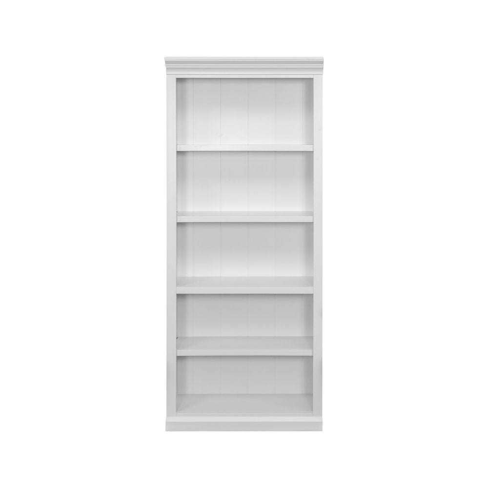 Wood Open Bookcase, 3 Adjustable Shelves, Fixed Shelf, White