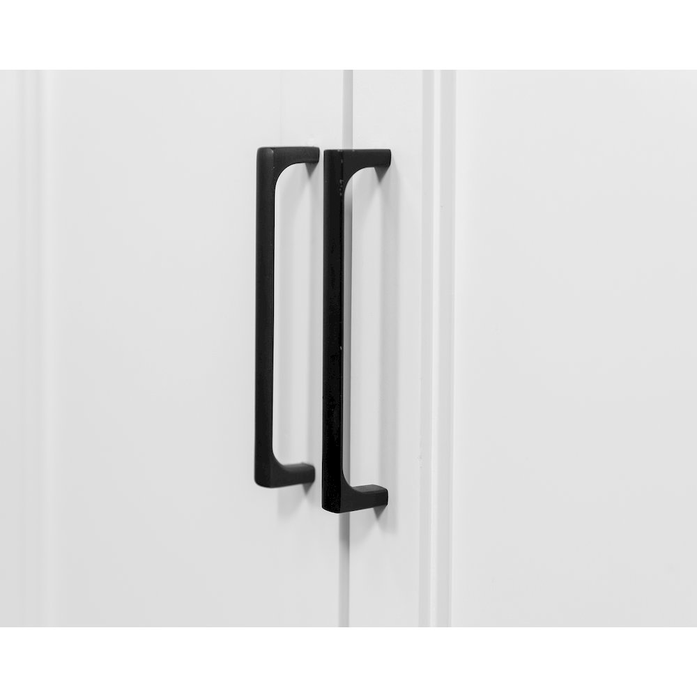 Modern Wood Lower Doors Bookcase, Fully Assembled, 3 Adjustable Shelves, White