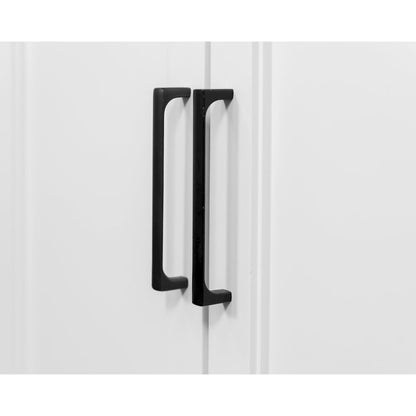 Modern Wood Lower Doors Bookcase, Fully Assembled, 3 Adjustable Shelves, White