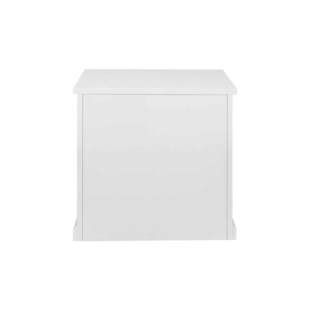 Wood Lateral File Cabinet, 2 Locking File Drawers, White Finish