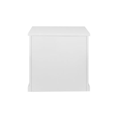 Wood Lateral File Cabinet, 2 Locking File Drawers, White Finish