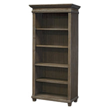 Wood Open Bookcase, 3 Adjustable Shelves, Fixed Shelf, Gray Finish