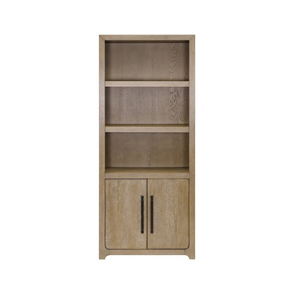 Wood Bookcase with Doors and Storage, Tall Bookshelf with Enclosed Shelves