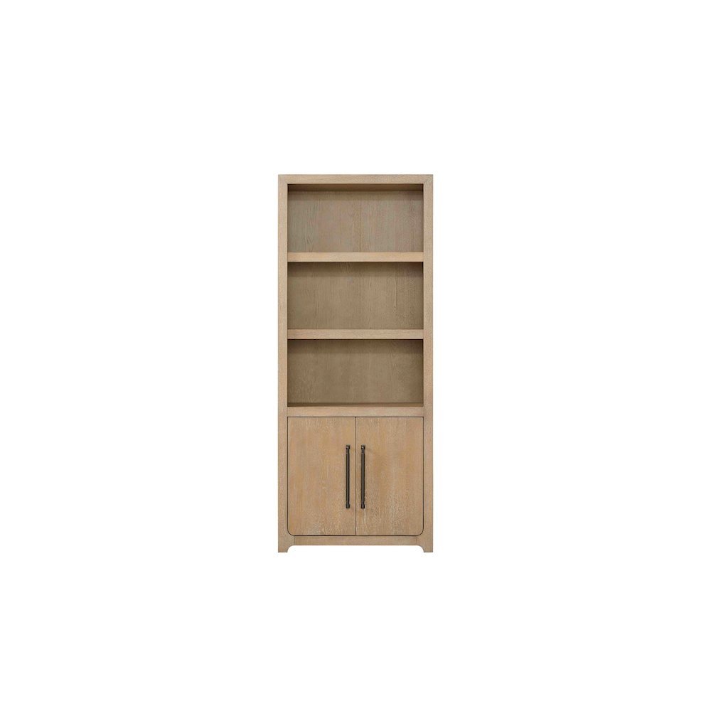 Wood Bookcase with Doors and Storage, Tall Bookshelf with Enclosed Shelves