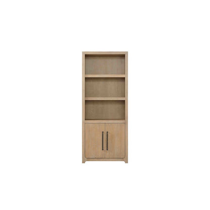 Wood Bookcase with Doors and Storage, Tall Bookshelf with Enclosed Shelves