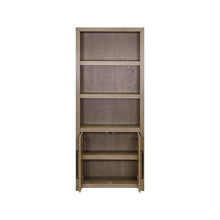 Wood Bookcase with Doors and Storage, Tall Bookshelf with Enclosed Shelves