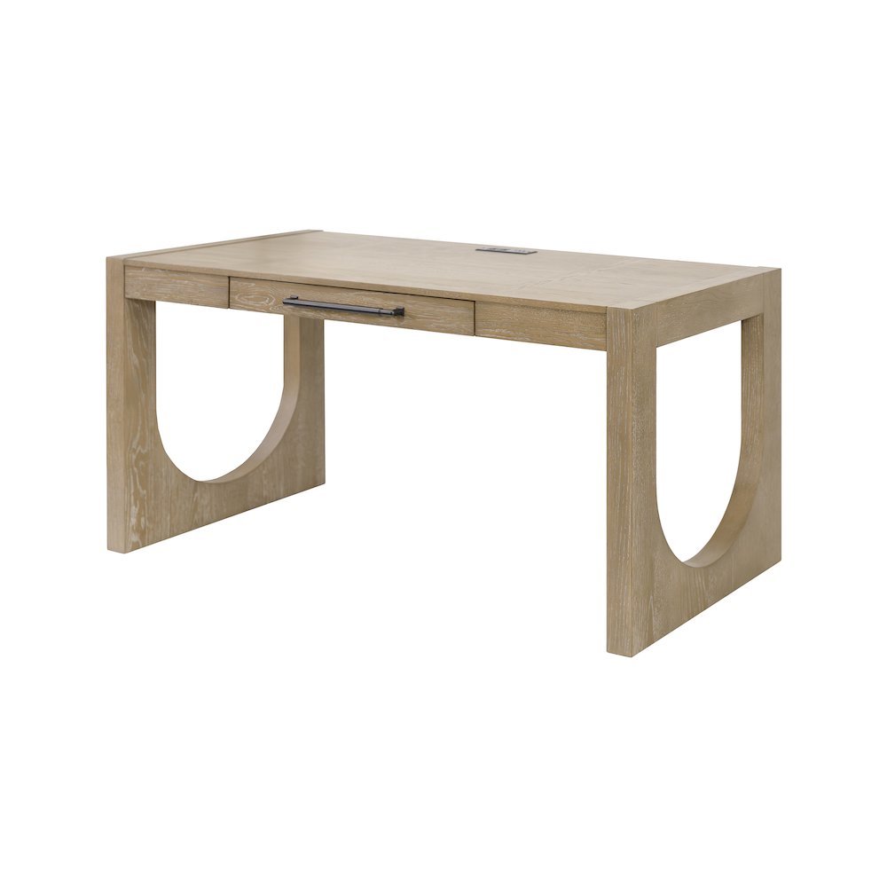 Modern Light Brown Desk – 55 Inch Computer Desk With Long Table Design