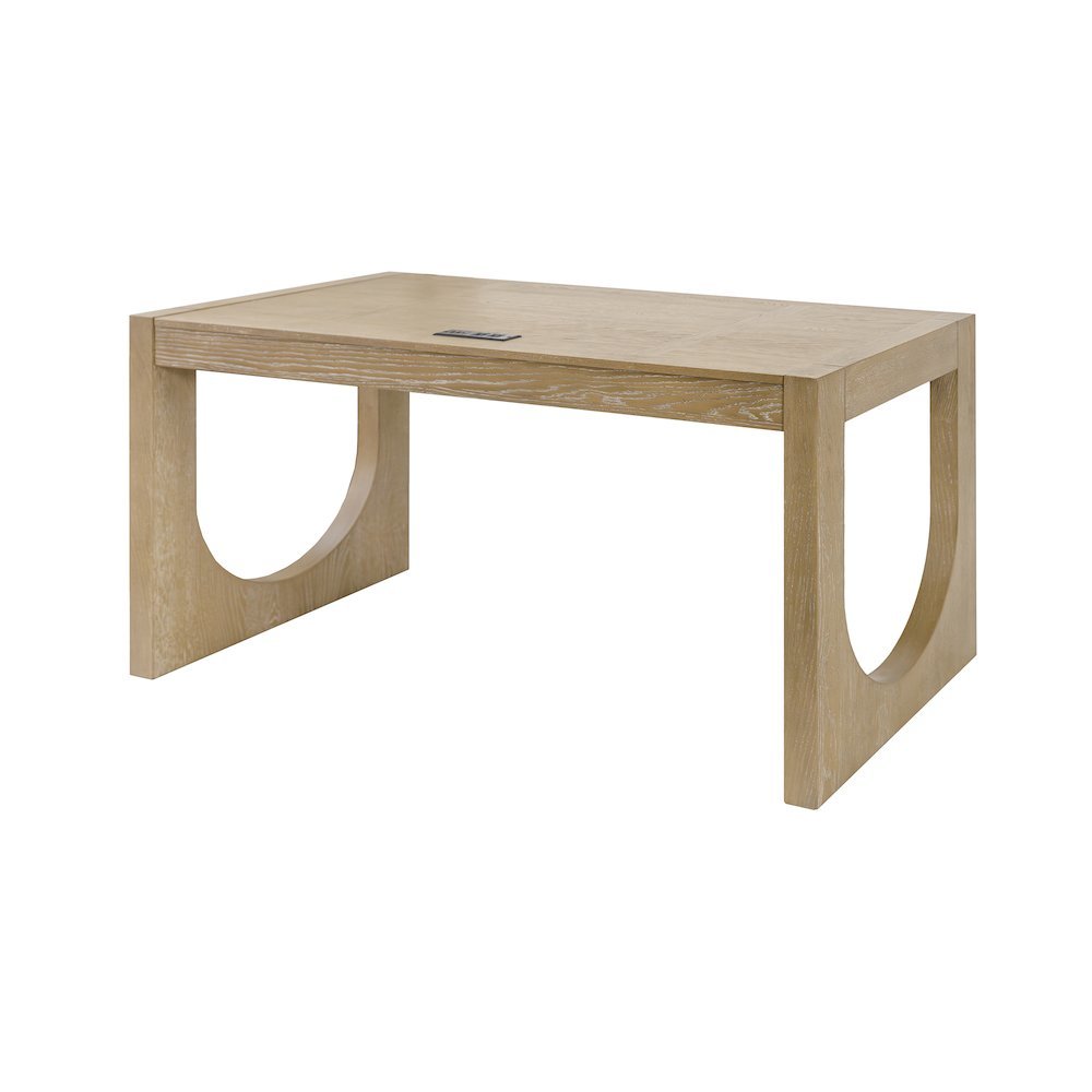 Modern Light Brown Desk – 55 Inch Computer Desk With Long Table Design