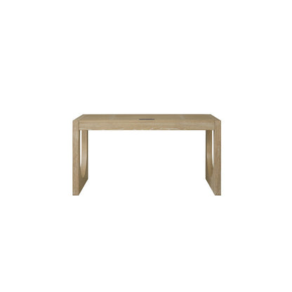 Modern Light Brown Desk – 55 Inch Computer Desk With Long Table Design
