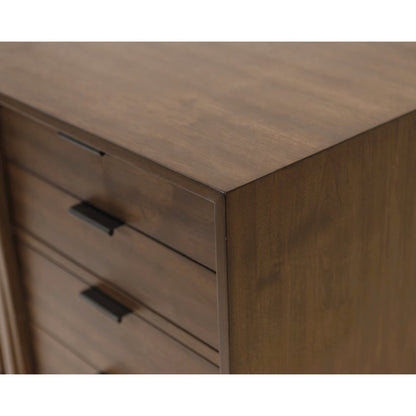 Small Console Table, File Drawer, 3 Drawers, Cabinet Storage, Brown