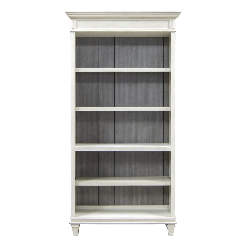 White Wooden Bookshelf – 4 Shelf Bookcase for Living Room or Office Use