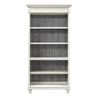 White Wooden Bookshelf – 4 Shelf Bookcase for Living Room or Office Use