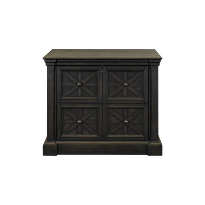 Brown Wooden Filing Cabinet with Drawers, Decorative Office Cabinet