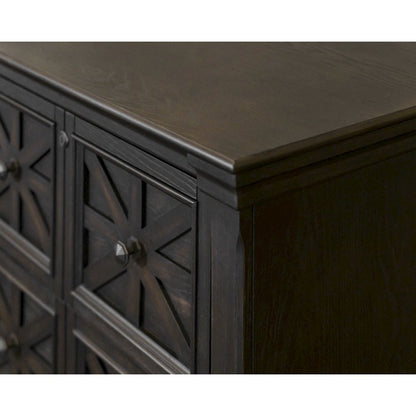 Brown Wooden Filing Cabinet with Drawers, Decorative Office Cabinet