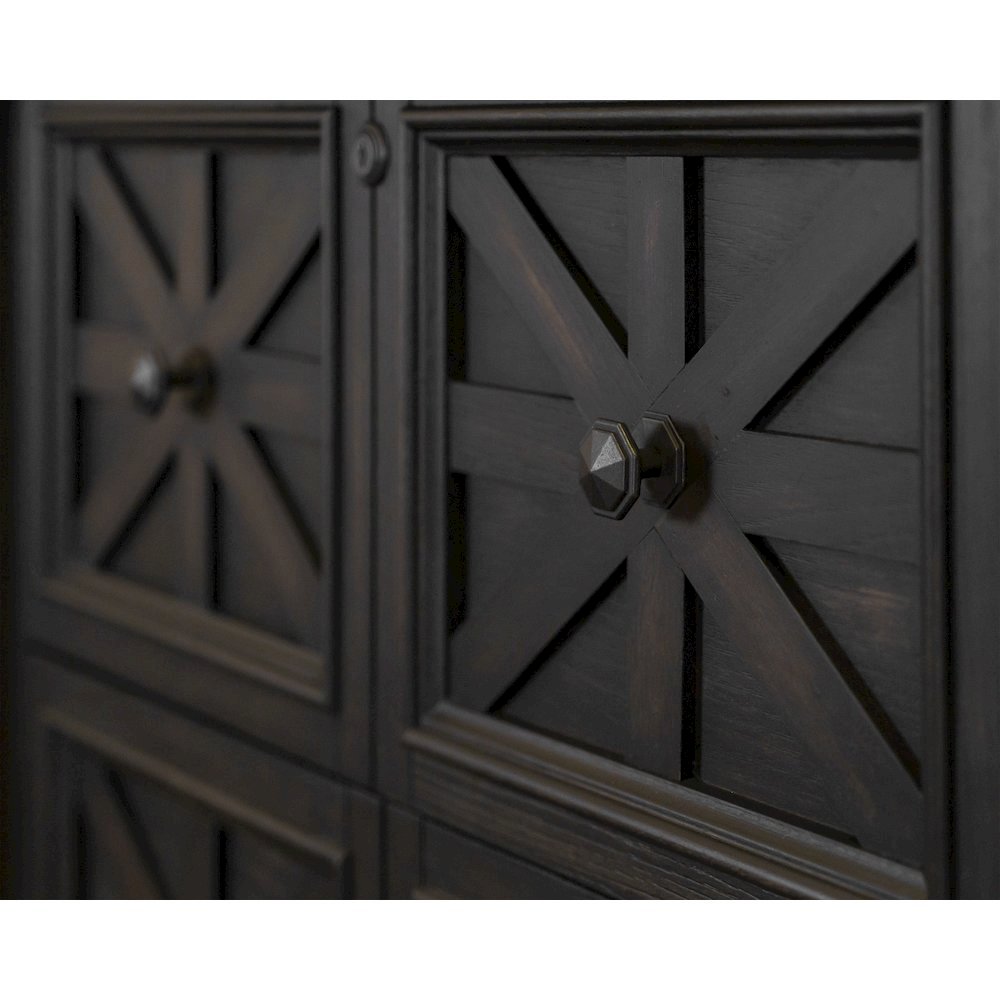 Brown Wooden Filing Cabinet with Drawers, Decorative Office Cabinet