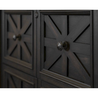 Brown Wooden Filing Cabinet with Drawers, Decorative Office Cabinet