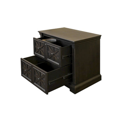 Brown Wooden Filing Cabinet with Drawers, Decorative Office Cabinet