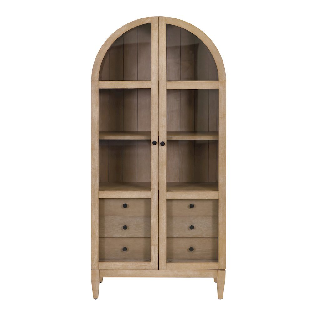 Elegant Arch Cabinet with Storage, Wood Hutch Cabinet for Living Room