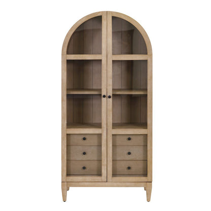 Elegant Arch Cabinet with Storage, Wood Hutch Cabinet for Living Room