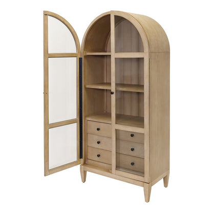 Elegant Arch Cabinet with Storage, Wood Hutch Cabinet for Living Room