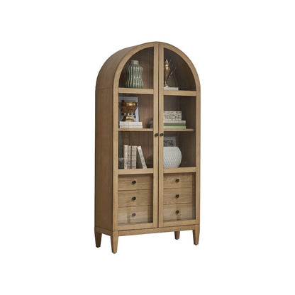 Elegant Arch Cabinet with Storage, Wood Hutch Cabinet for Living Room