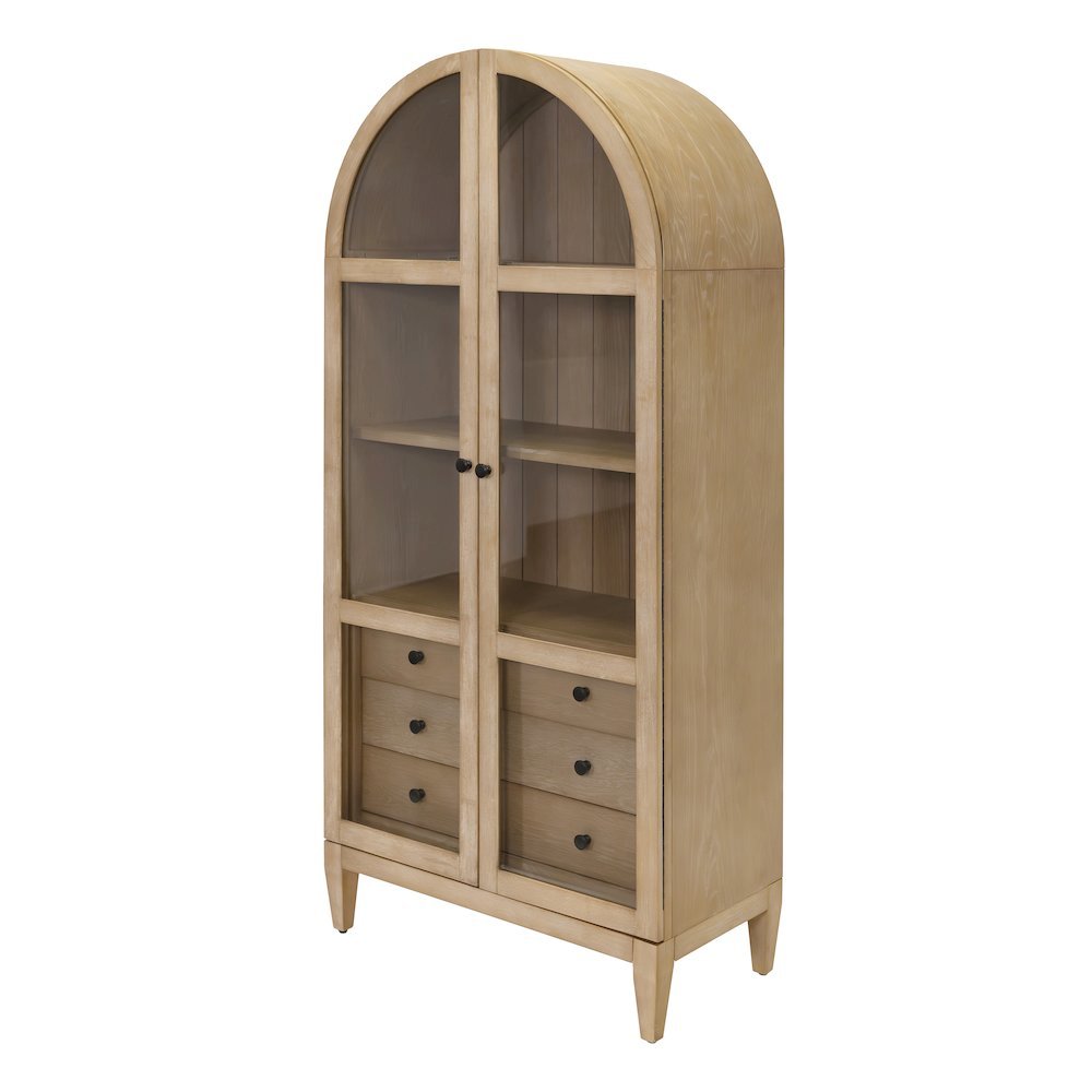 Elegant Arch Cabinet with Storage, Wood Hutch Cabinet for Living Room