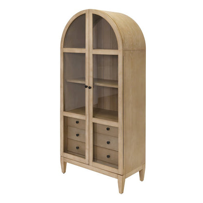 Elegant Arch Cabinet with Storage, Wood Hutch Cabinet for Living Room