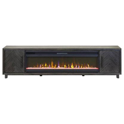 Gray Electric Fireplace TV Stand, Entertainment Console for Living Room