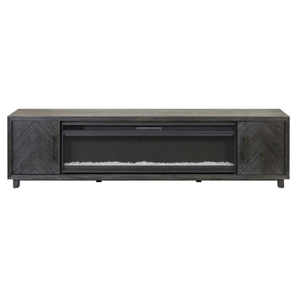 Gray Electric Fireplace TV Stand, Entertainment Console for Living Room