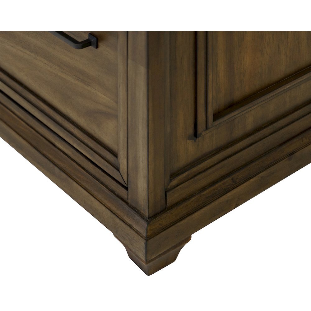 Lateral File Cabinet, 1 Locking File, 1 Utility Drawer, Fully Assembled, Brown