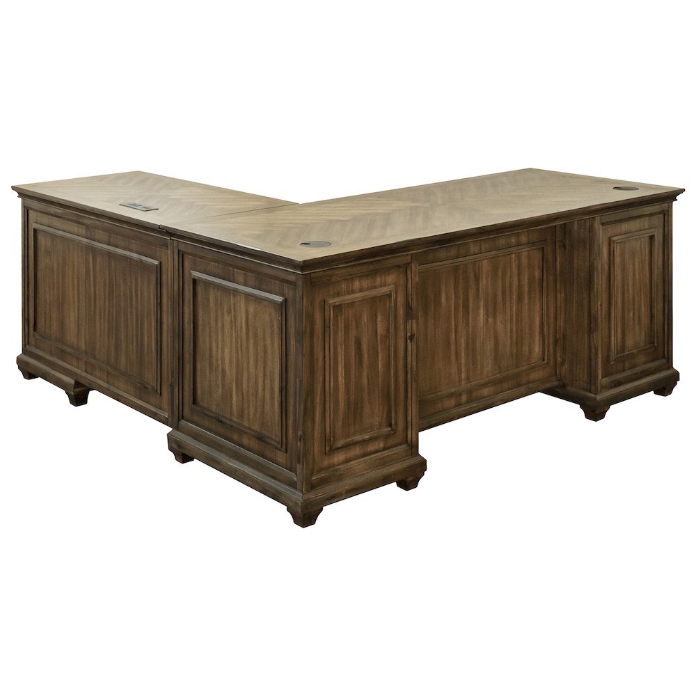 L Shape Desk with Drawers, Large Corner Desk with Storage for Office Use