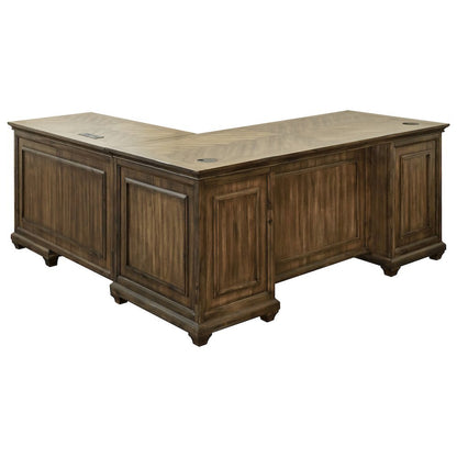 L Shape Desk with Drawers, Large Corner Desk with Storage for Office Use