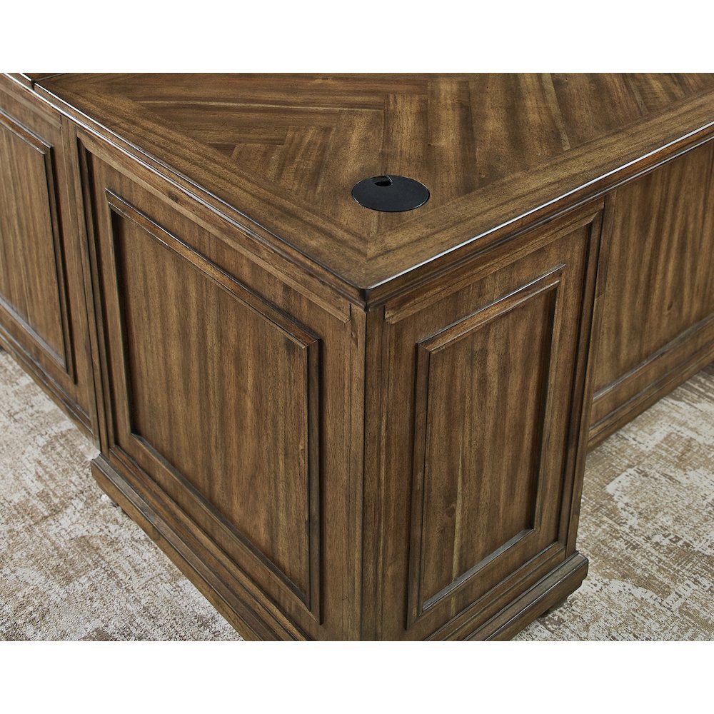 L Shape Desk with Drawers, Large Corner Desk with Storage for Office Use