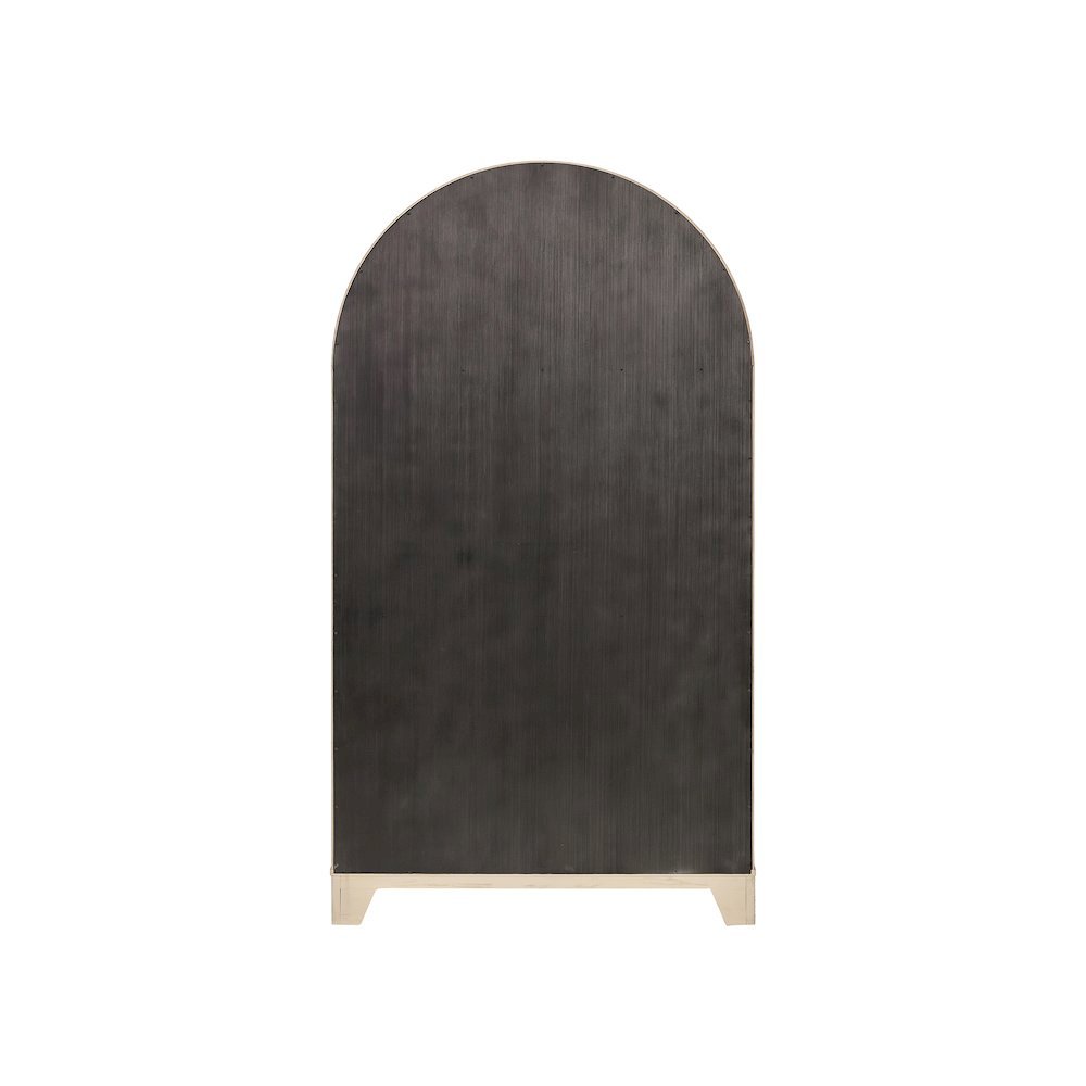 Coastal Arch Bar Cabinet, Fully Assembled, 2 Doors, Wine Storage, Brown
