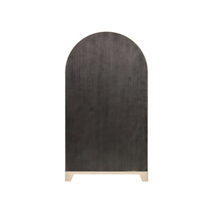 Coastal Arch Bar Cabinet, Fully Assembled, 2 Doors, Wine Storage, Brown