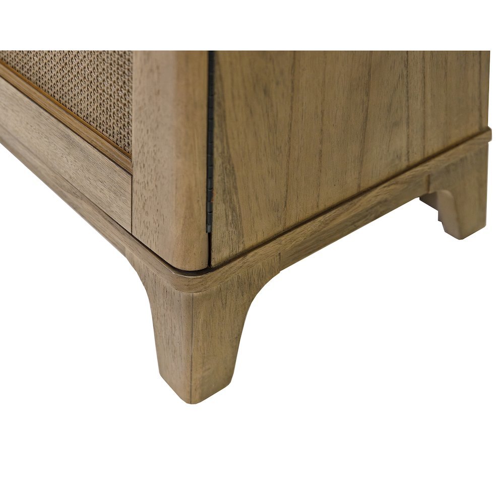 Coastal Arch Bar Cabinet, Fully Assembled, 2 Doors, Wine Storage, Brown
