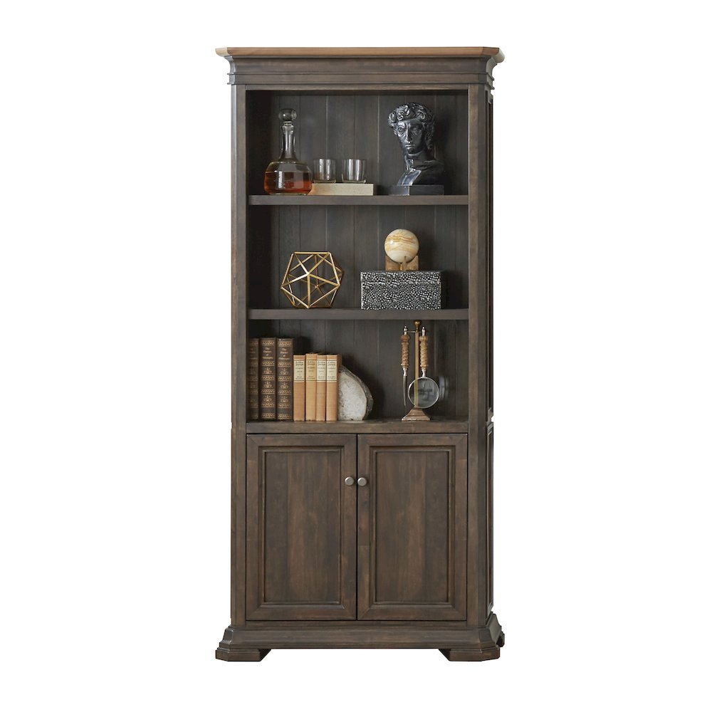 Executive Bookcase, Doors, Adjustable Shelves, Brown