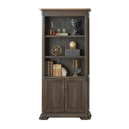 Executive Bookcase, Doors, Adjustable Shelves, Brown