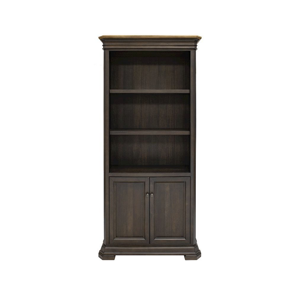 Executive Bookcase, Doors, Adjustable Shelves, Brown