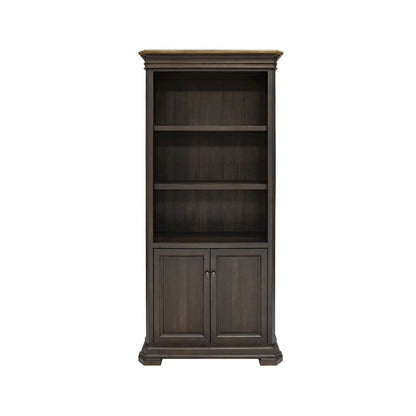 Executive Bookcase, Doors, Adjustable Shelves, Brown