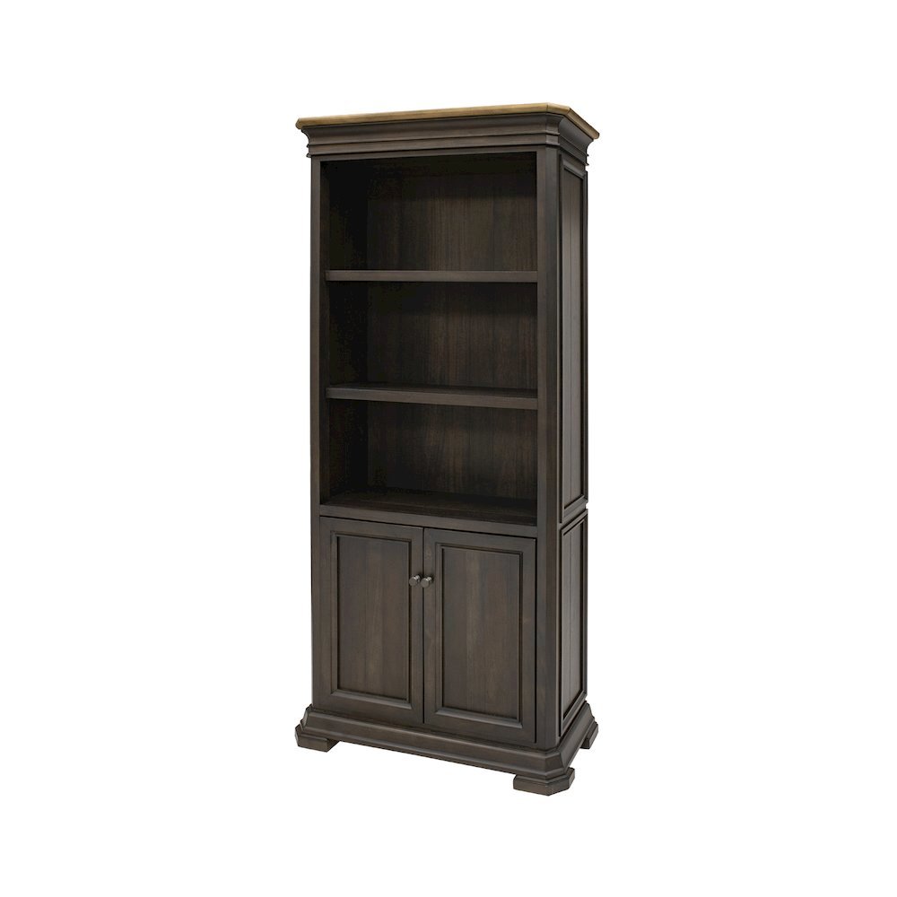 Executive Bookcase, Doors, Adjustable Shelves, Brown